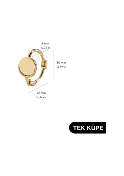 Goldkupe 14 Ayar Modern Tek Minik Yuvarlak Halka Altın Küpe 0,50 Gr-6311