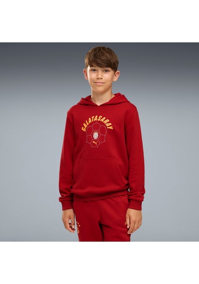 Puma Galatasaray Ftblculture Genç Kapüşonlu Sweatshırt 787646 01 Kırmızı