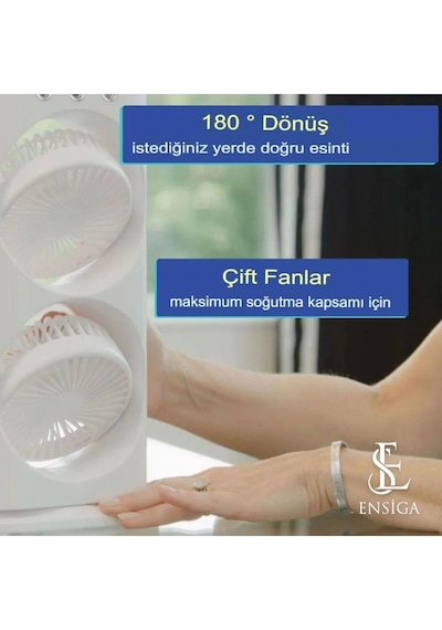 Su Püskürtmeli Iki Pervaneli Otomatik Döner Klima Vantilatör