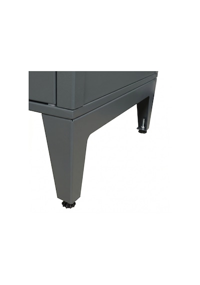 Lande Ziglat Serisi Kilitli Metal Home Office Dolabı %70 Perfore Kapaklı Antrasit Gri Ral 7016 450x450x450 Mm