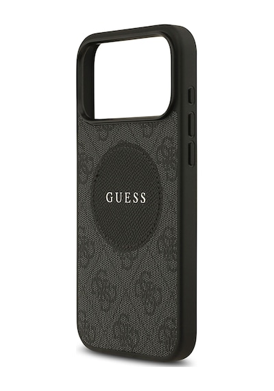 Apple Uyumlu iPhone 17 Pro Max Kılıf Guess Lisanslı M-safeli Yazı Logolu Circle Classic Kapak Siyah Siyah