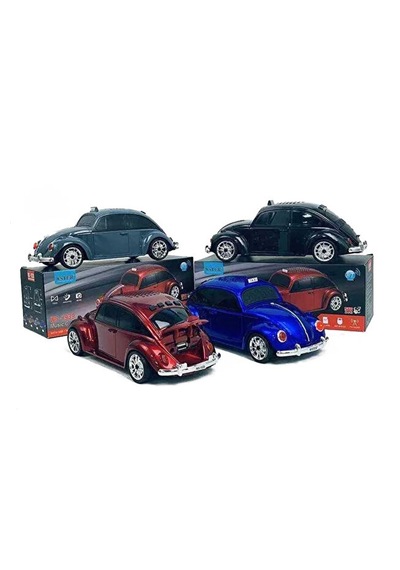 Beetle Araba Görünümlü Taşınabilir Bluetooth Hoparlör Ve Radyo Speaker -