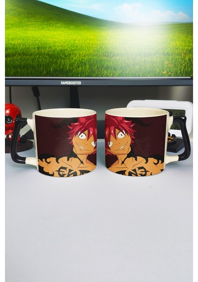 Fairy Tail Anime Baskılı Seramik Lüks Kupa 1 Adet Özel Siyah Kulp Dalga Kulp V2d Çok Renkli