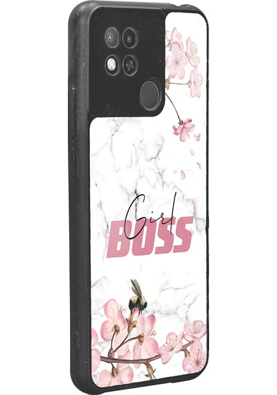 Xiaomi Redmi 10c Sakura Girl Boss Tasarımlı Glossy Telefon Kılıfı Siyah