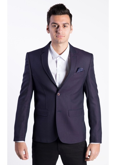 Sposo G-207 Dar Kalıp Desenli Mor Erkek Blazer Ceket Mor