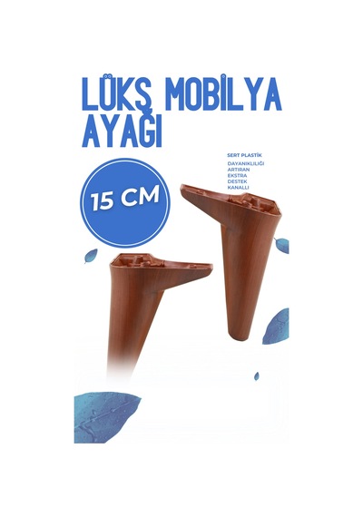 15 Cm Mobilya Ayak Seti Ahşap Desenli Kanepe Koltuk Tv Ünitesi Yükseltici Ayak Kanepe Ayağı Kahverengi Kahverengi