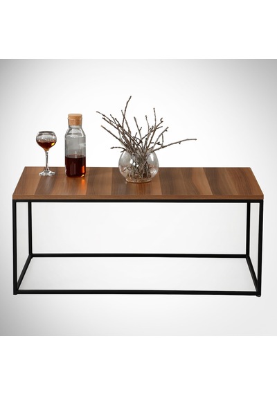 Cosco Orta Sehpa Metal & Orta Masa Ceviz/ Metal Ayaklı Sehpa