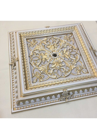 Saray Tavan Göbek Panel 72cm 72cm Bronz Içerisine Led Döşenebilir Panel