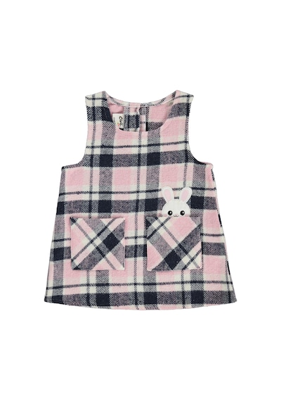 Civil Baby Tavşan Nakış Gömlekli Oduncu 6-18 Ay Elbise - Ekru