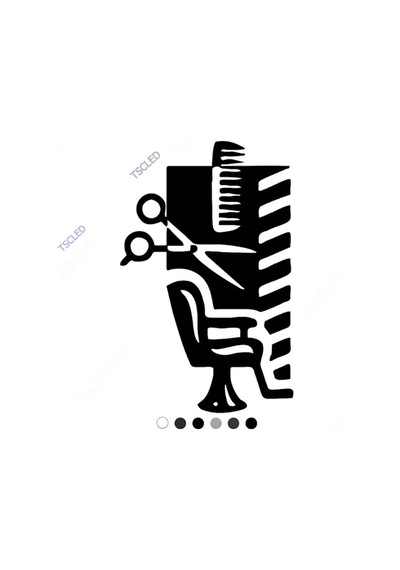 Berber Koltuğu Makas Tarak Etiket Sticker 17Cm