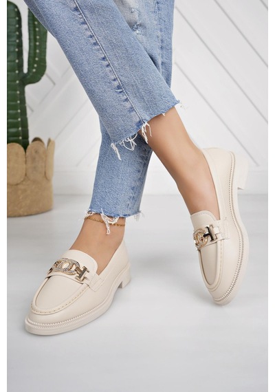 Nesilshoes Nesil Shoes Süha 254 Bej Anatomik Kadın Lofer