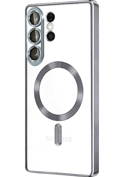 Samsung Galaxy S26 Ultra Uyumlu Kılıf Kamera Lens Koruyuculu Magsafe Özellikli Telefon Kılıfı Kapak Titan Gri