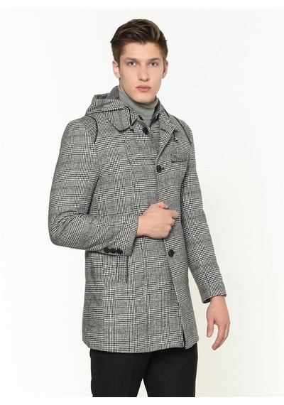 Plt8335 Dewberry Erkek Palto-ekose Gri Ekose Gri