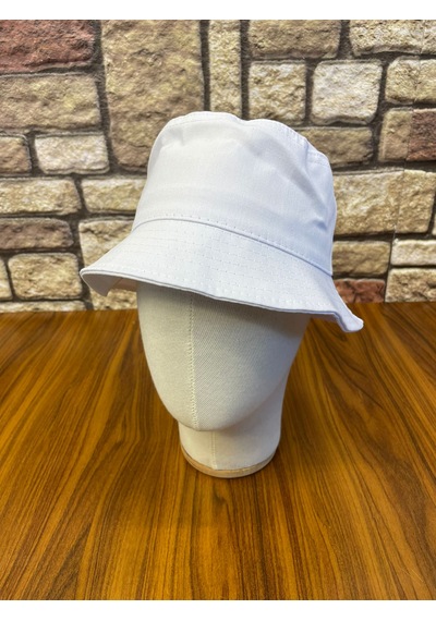 Hamze Bucket Kova Model Gabardin Kumaş Renkli Yazlık Şapka Beyaz