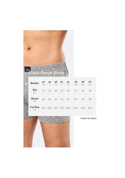 Erdem Desenli Penye Boxer 1400 DESENLİ