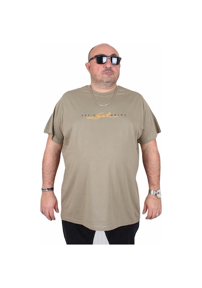 Moc Grande Mocgrande Erkek Büyük Beden Sıfır Yaka Tişört Lets Get Going 25175 Hakı Haki