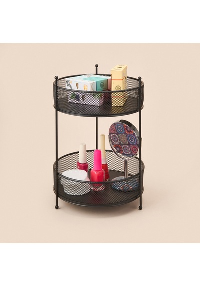 Bath İki Katlı Fileli Organizer - Siyah - 28x20 Cm Çok Renkli