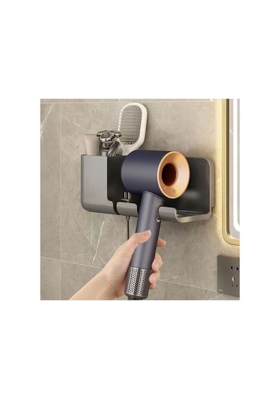 Banyo Organizeri, Duvara Monte Saç Kurutma Makinesi Tutucu Aahşap