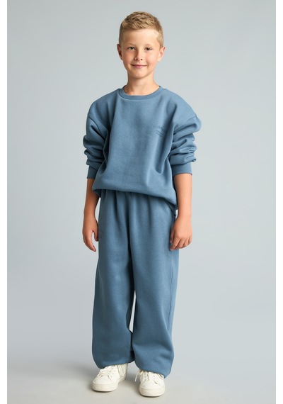 Defacto Bisiklet Yaka Efekt Nakışlı Sweatshirt Erkek Çocuk H9683a826wnbe739 Mavi-be739