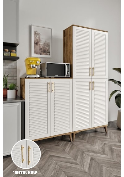 Panjurlu Metal Kulp Pnj6190 Çok Amaçlı Dolap 6 Kapaklı Mutfak Dolabı Balkon Dolabı Kiler Banyo Dolabı Ayakkabılık Ekru Ceviz Panjurlu Metal Kulp Pnj6190 Çok Amaçlı Dolap 6 Kapaklı Mutfak Dolabı Balkon Dolabı Kiler Banyo Dolabı Ayakkabılık Ekru Ceviz