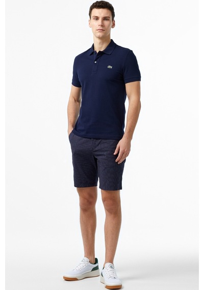 Lacoste Men's Slim Fit Navy Bermuda Shorts Erkek Dar Kesim Pamuk Bermuda Şort Lacivert