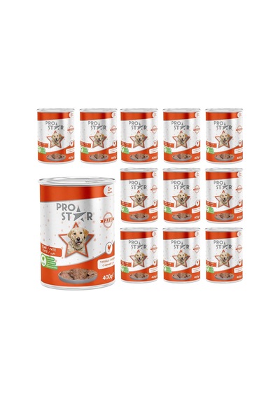 Prostar Yetişkin Köpek Tavuklu Pate 400 Gr X 12 Adet