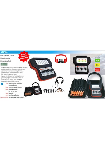 Nttools Elektronik 6 Kanal Kombinasyon Steteskop Seti Nt7560