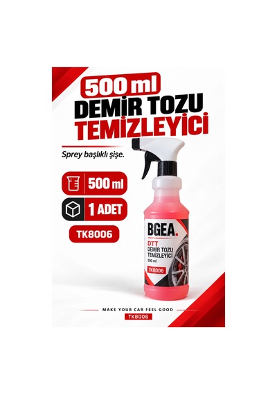 Bgea Dtt Demir Tozu Temizleyici Sprey 500 Ml Ph Nötr Jant Ve Araç Yüzey Temizleyici