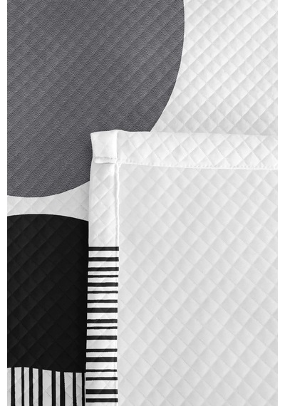 Siyah Beyaz Geometrik Genç Odası Tek Kişilik Pike Takımı-modern Gri 160x220 Cm Kapitone Yatak Örtüsü Haki