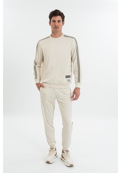 Maraton Comfort Erkek Bisiklet Yaka Taş- Sweatshirt Taş-