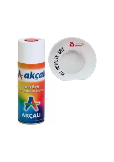 Akçalı Sprey Boya 400 Ml 357 Metalik Gri Çok Renkli
