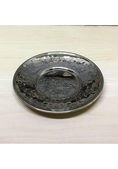 Dövme Bakır Çay Tabağı Gümüş