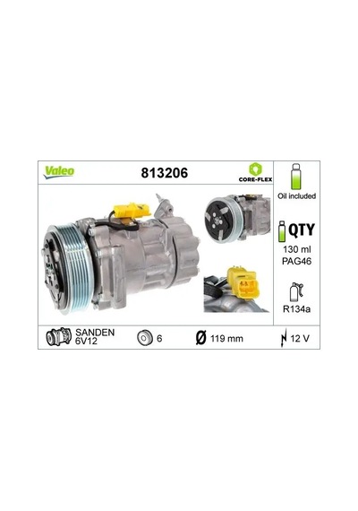 Peugeot 206 Klima Kompresoru 1.4 1999-2013 Valeo 813206