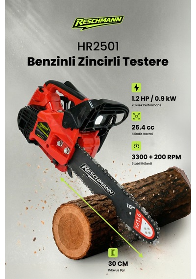 Reschmann R-hr2501 Benzinli Testere 25.4cc / 1.2 Hp