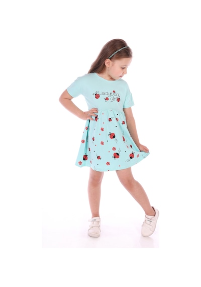 Toontoy Kids Toontoy Kız Bebek Ladybug Girl Uğur Böcek Baskılı Elbise Açık Lila