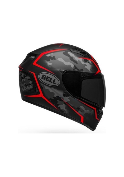 Bell Qualifier Stealth Camo Kapalı Kask (Mat Siyah-Kırmızı)