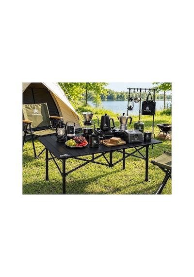 120x55x50 Cm Katlanır Kamp Ve Piknik Masası Hafif, Dayanıklı Ve Taşınabilir Siyah