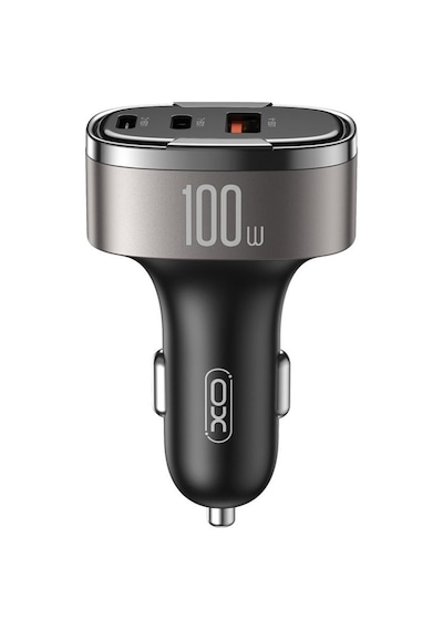 100w Pd Pps Hızlı Araç Şarj Aleti Type-c & Lightning & Usb-a 3 Portlu Voltaj Göstergeli Adaptör