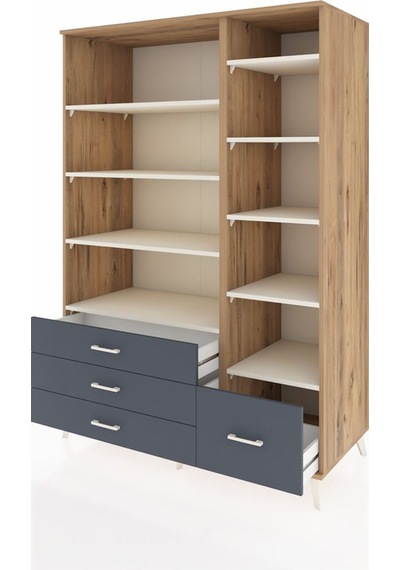 Kronos Dolap 9 Raflı 4 Çekmeceli 132x59x195 Çam-aytaşı/antrasit Aytası/antrasıt Kronos Dolap 9 Raflı 4 Çekmeceli 132x59x195 Çam-aytaşı/antrasit Aytası/antrasıt