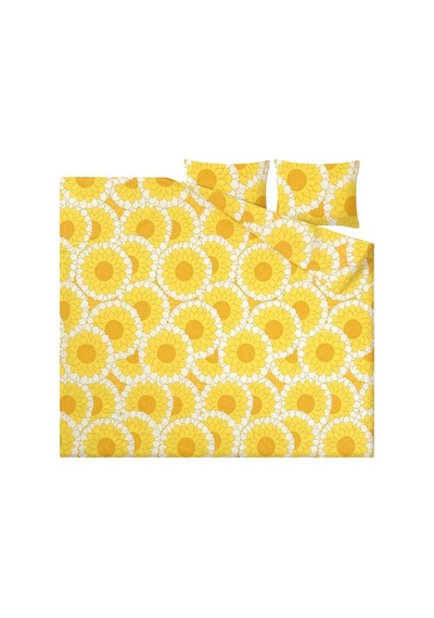 Ikea Kransmalva Çift Kişilik Nevresim Takımı 220 X 240 Cm Beyaz - Sarı
