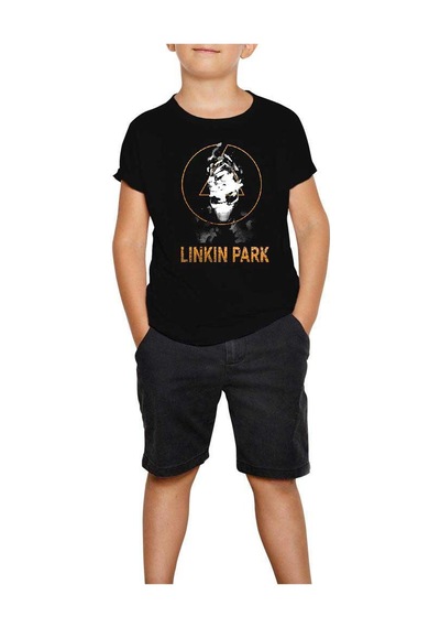 Zepplin Giyim Linkin Park Yellow Logo Siyah Çocuk Tişört