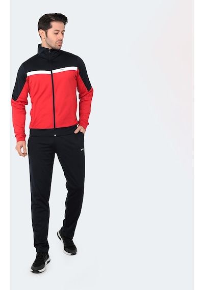 Slazenger RAMOS Erkek Fermuarlı Dik Yaka Cepli Lacivert Eşofman Takımı