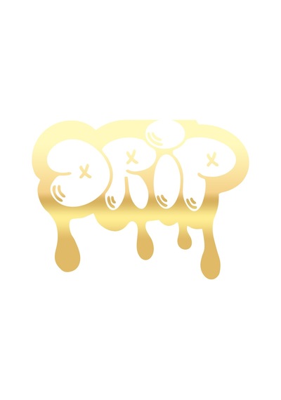 Graffiti Drip Araba Sticker 17x17 Cm Gold