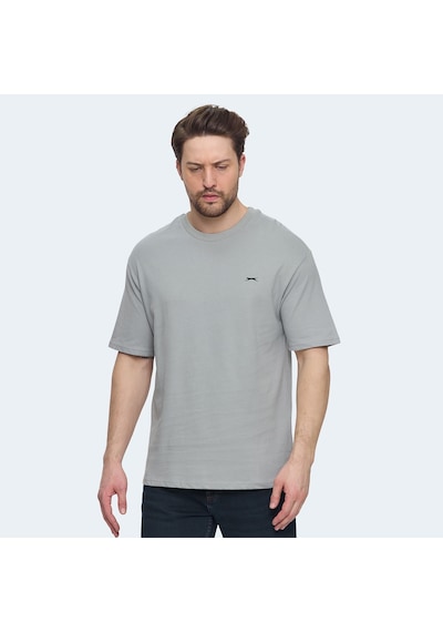 Slazenger VELLAMO Erkek Oversıze Gri Tişört
