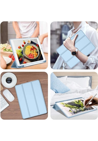 Apple Uyumlu iPad 9. Nesil 10.2" 2021 Kılıf Kalem Bölmeli Smart Case A26