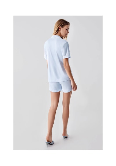 Moda Dua Freshness 324 Kadın 4'lü Sabahlıklı Şorlu Pijama Takımı mavi