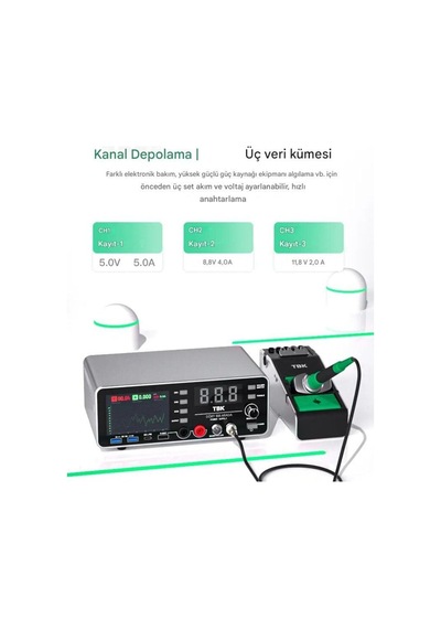 Tbk-219 4'ü 1 Arada Dc Güç Kaynağı Ve C210 Kalem Havya İstasyonu 20v 5a