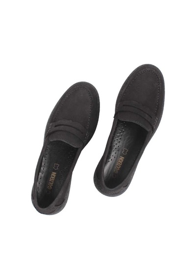 Kadın Siyah Nubuk Deri Loafer
