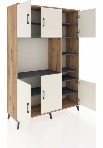 Hyperion Dolap 10 Raflı 6 Kapaklı 132x44x195 Çam-aytaşı/antrasit Çam Hyperion Dolap 10 Raflı 6 Kapaklı 132x44x195 Çam-aytaşı/antrasit Çam