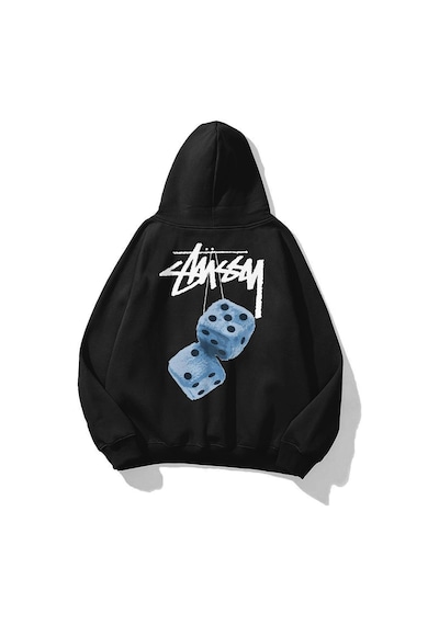 Tarzsokak Unisex Stüssy Zar Sweatshirt Siyah
